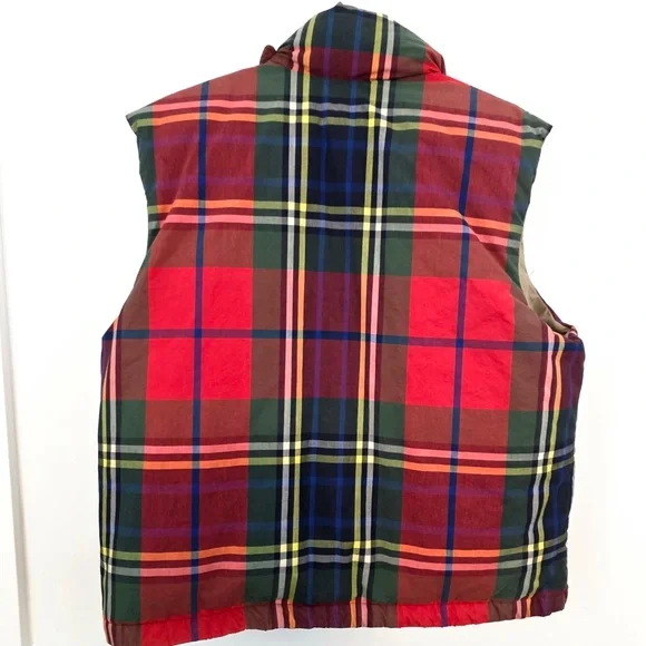 Vintage Polo Ralph Lauren Plaid Down Puffer Vest Tartan womens L 90s grail - Picture 4 of 12